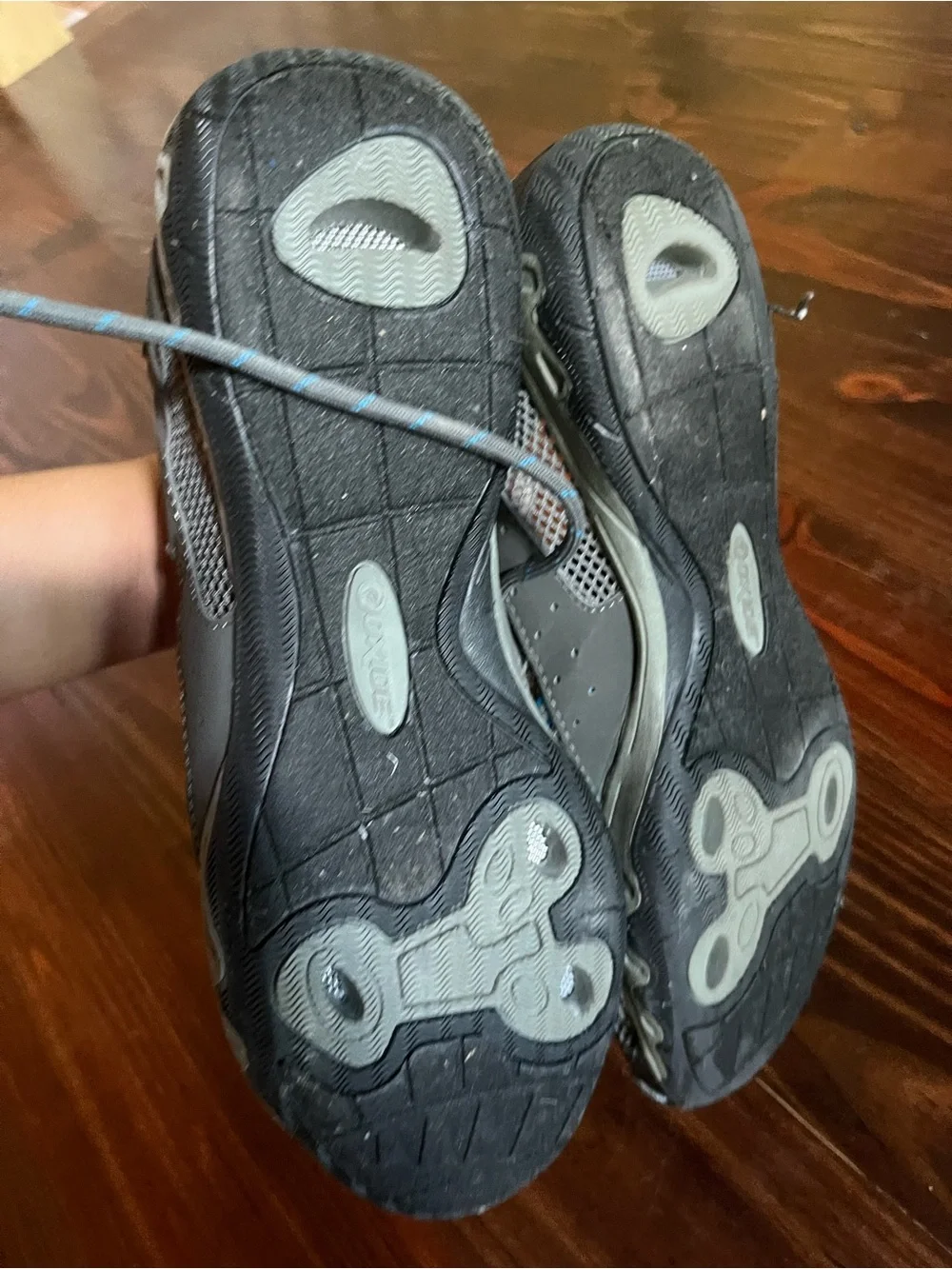Khombu Gray and Blue Mesh Walking Shoes